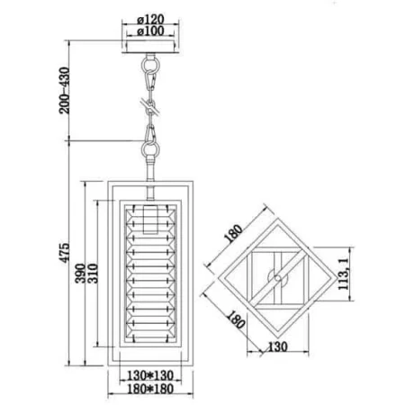 Lampa kryształowa wisząca – Tening MOD060PL-01G - Maytoni